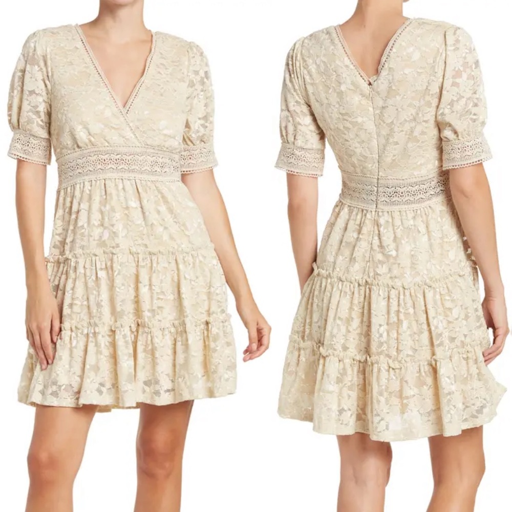 NSR Crochet Lace Trim Mini Dress
